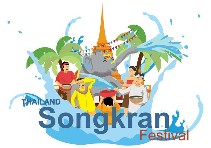 Illustrazione di Songkran vettore