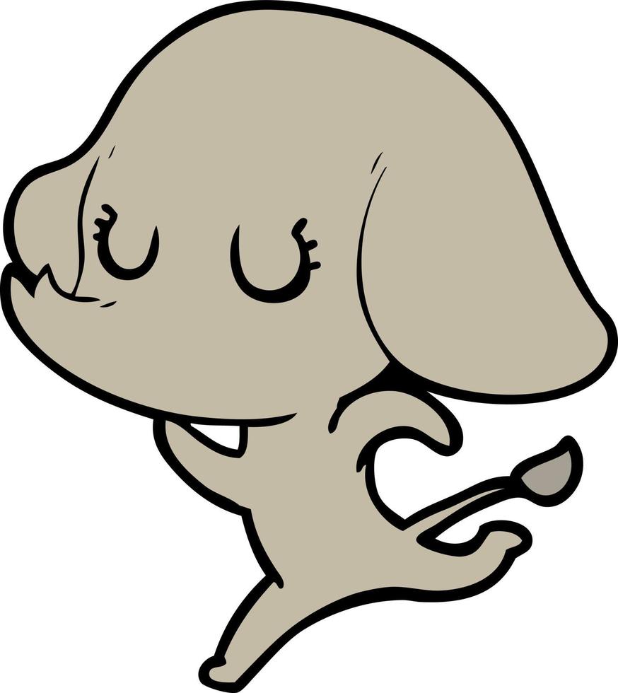 elefante simpatico cartone animato vettore