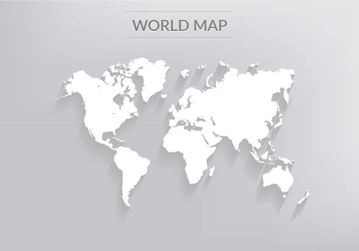 Mappa del mondo vettoriale gratuito con ombre
