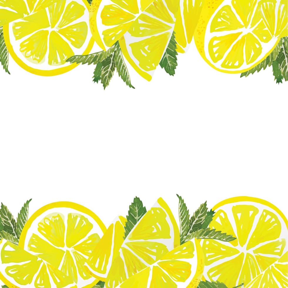 fette di limone ad acquerello vettore
