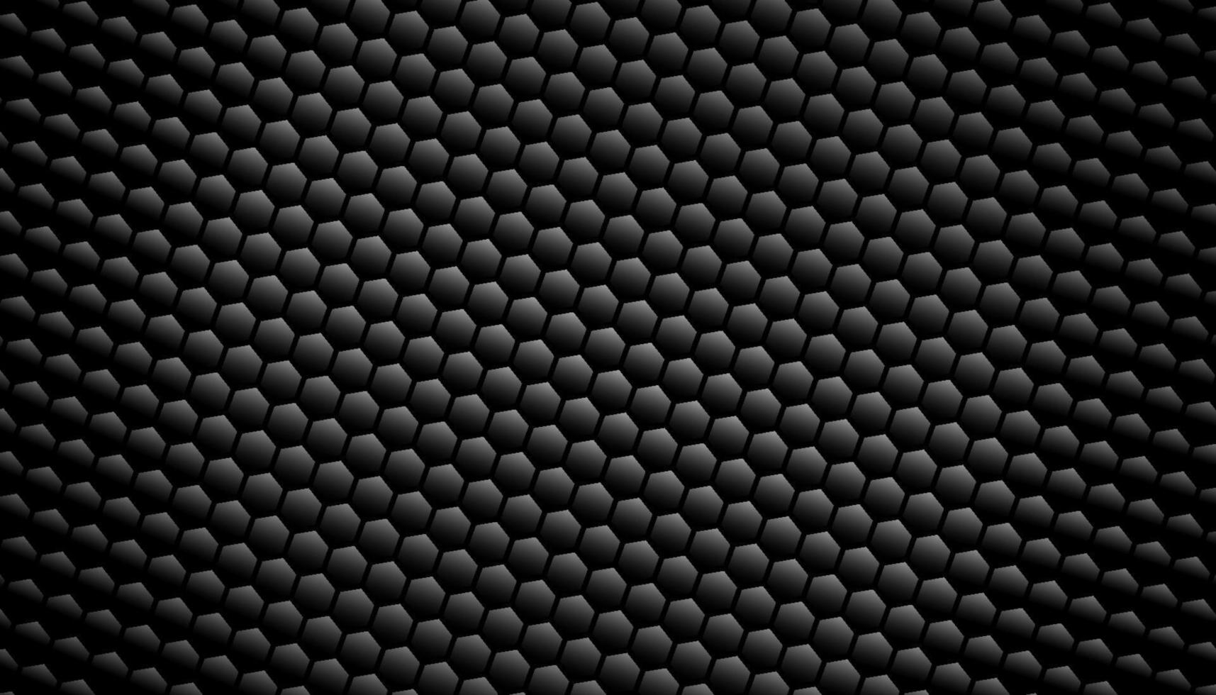 buio nero carbonio fibra geometrico griglia sfondo. moderno buio astratto vettore struttura.