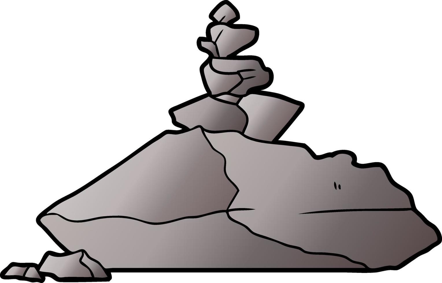 cartone animato scarabocchio rocce vettore