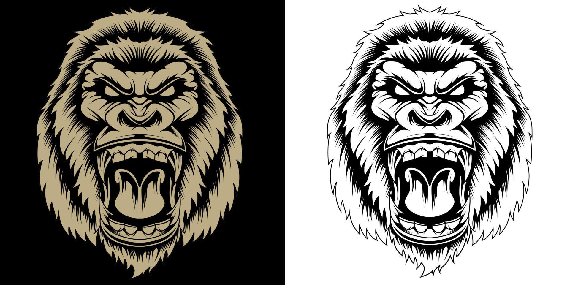 arrabbiato gorilla testa vettore illustrazione