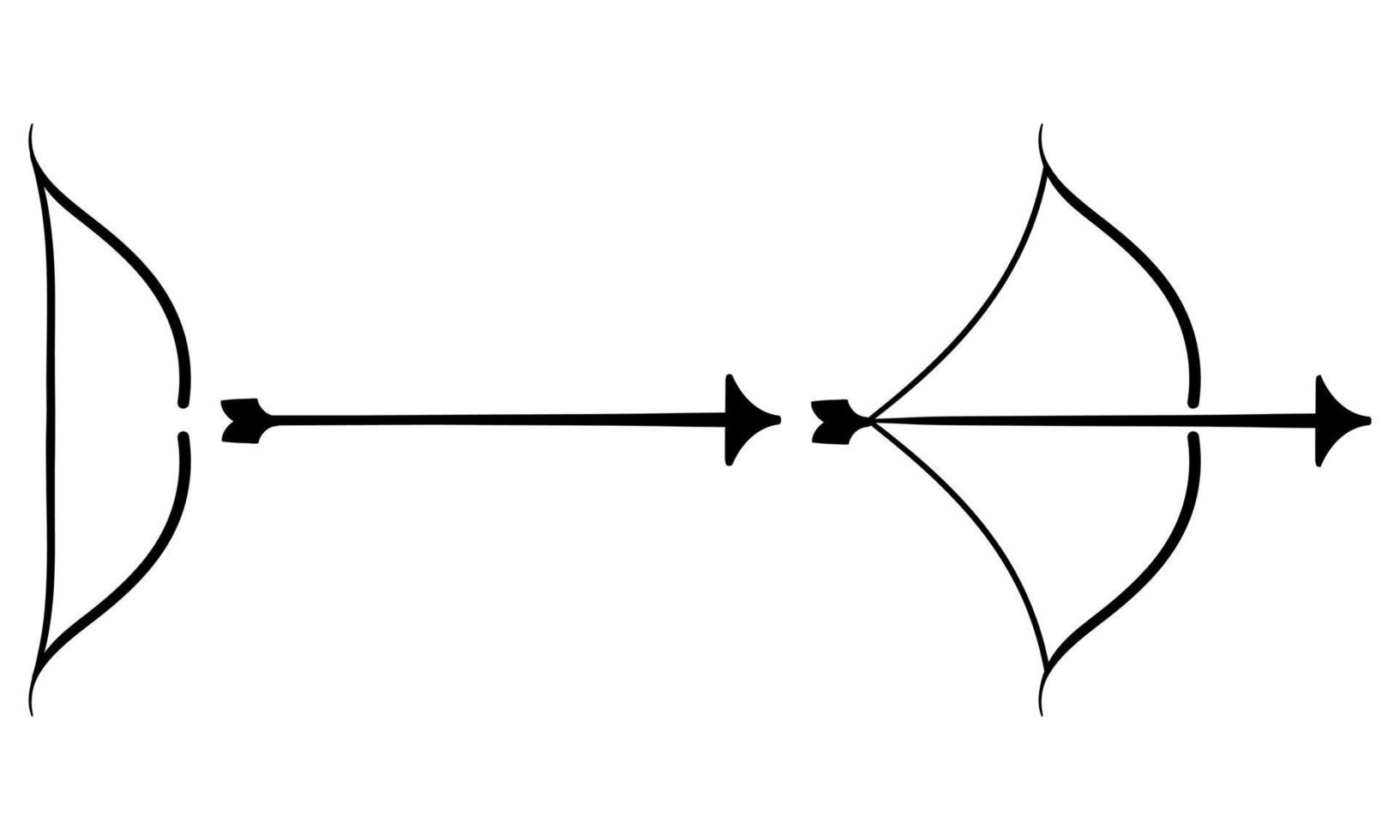 illustrazione di arco e freccia vettore