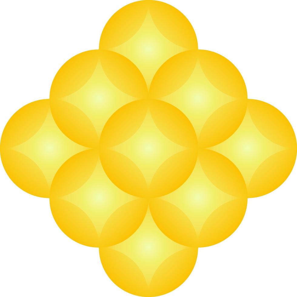 gruppo di d'oro cerchi formatura un' rombo vettore illustrazione per logo, icona, cartello, simbolo, distintivo, elemento, etichetta, emblema o design
