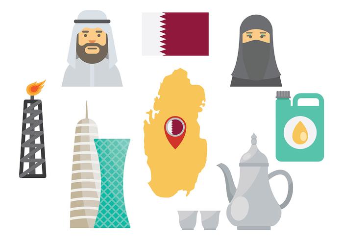 Vettore libero delle icone del Qatar