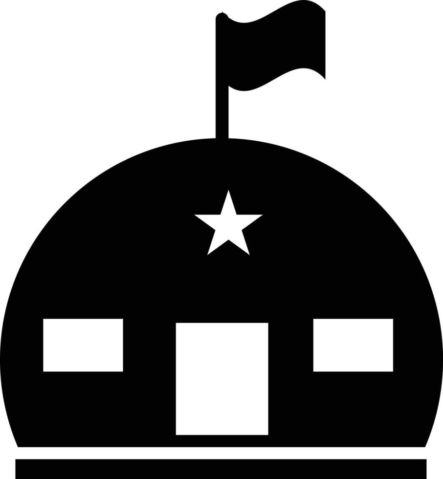 militare caserme stazione icona su un' bianca sfondo. attacchi aerei architettura esercito. vettore