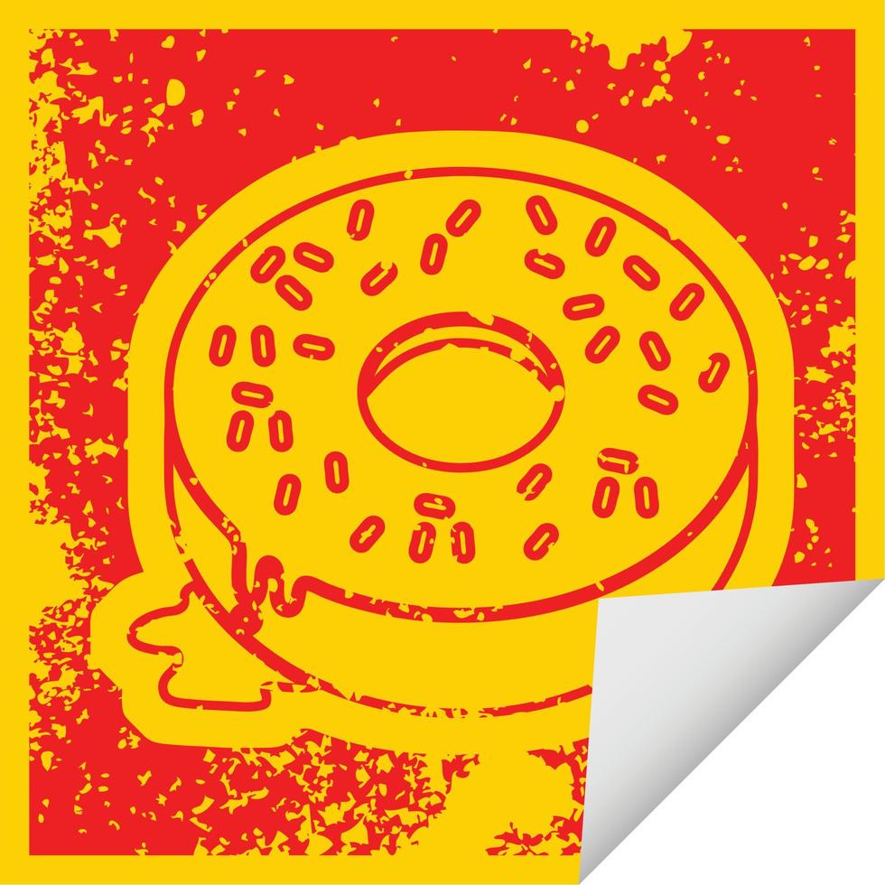 vettore icona illustrazione di un' gustoso ghiacciato ciambella