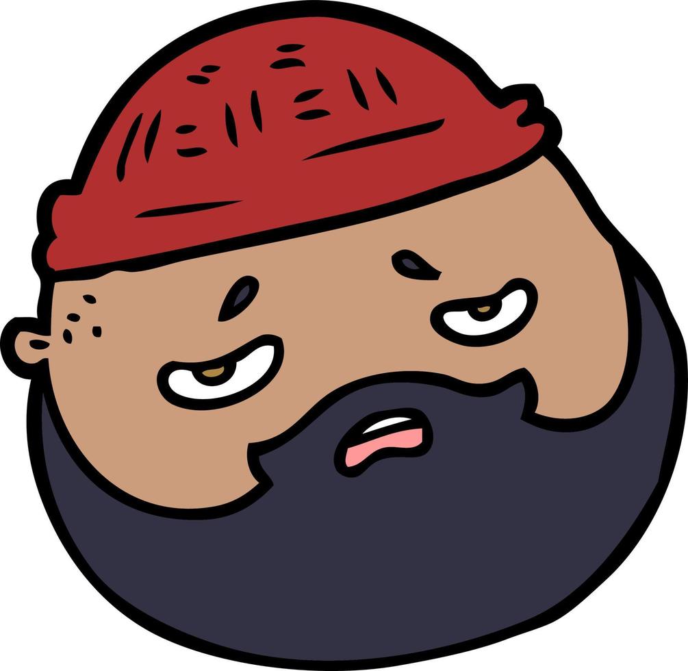 cartone animato maschio viso con barba vettore