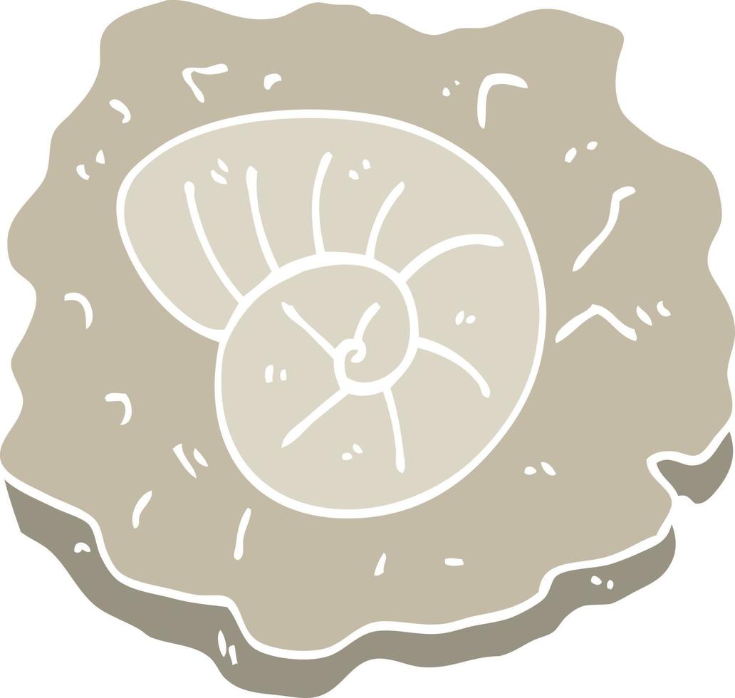 piatto colore illustrazione cartone animato antico fossile vettore