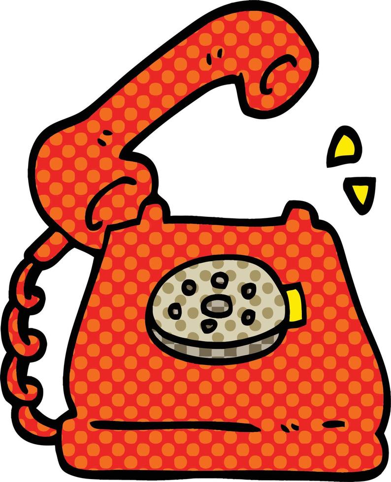 comico libro stile cartone animato telefono suono vettore