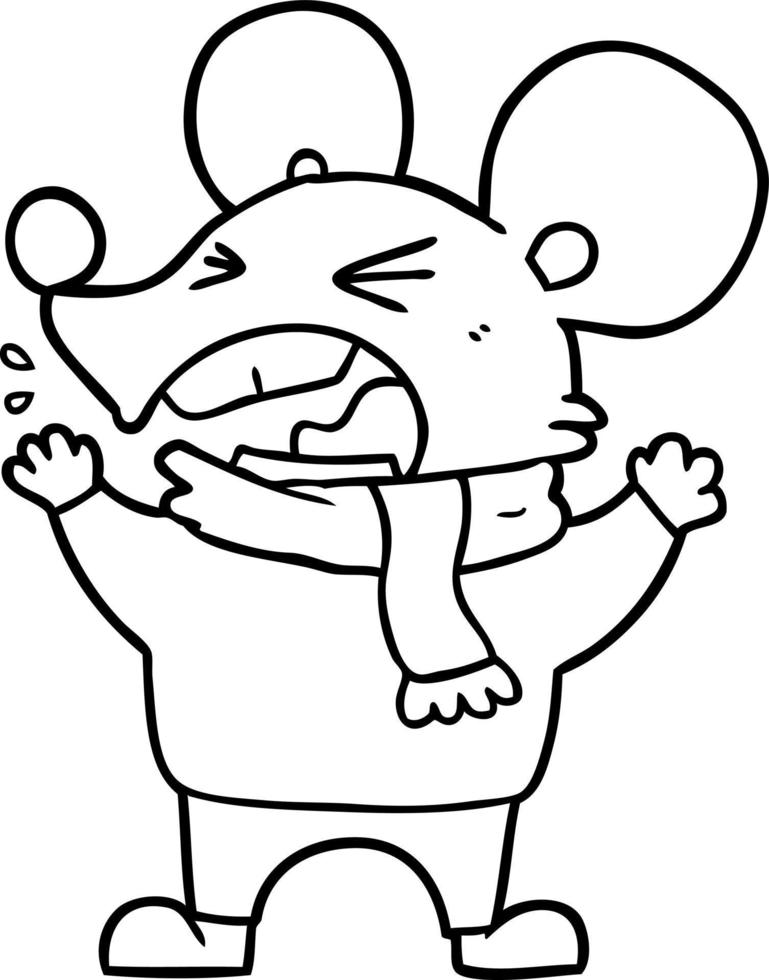 cartone animato arrabbiato topo vettore