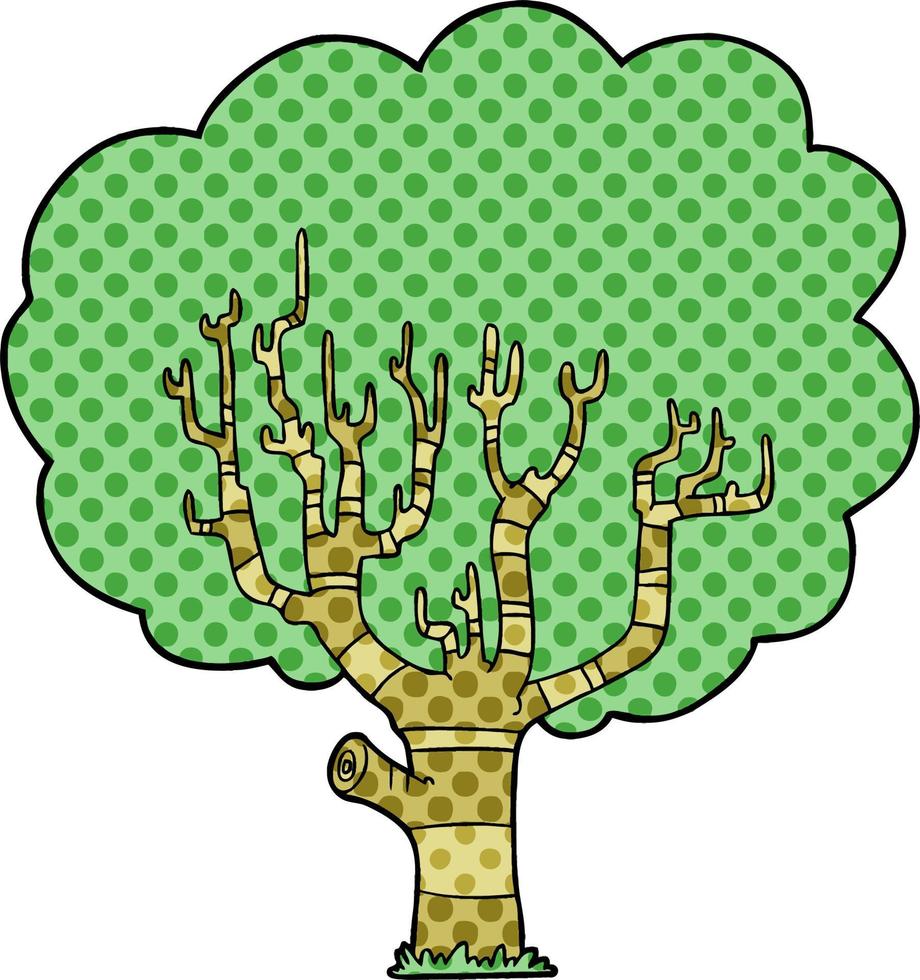 vettore cartone animato albero