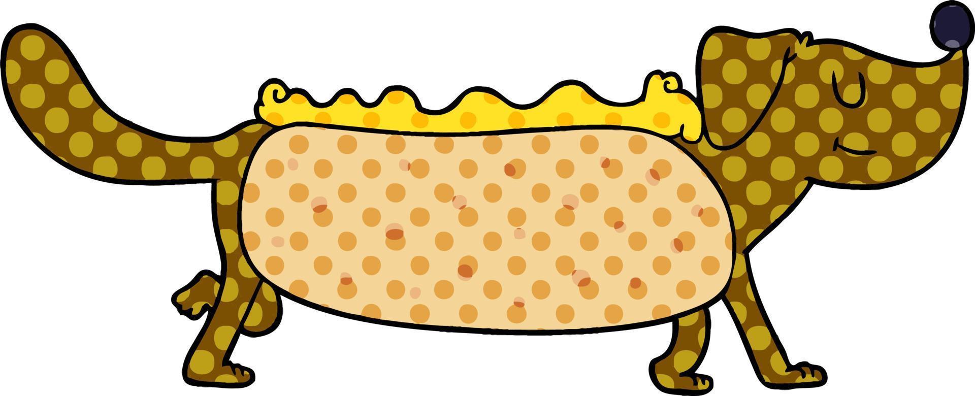 cartone animato hot dog personaggio vettore