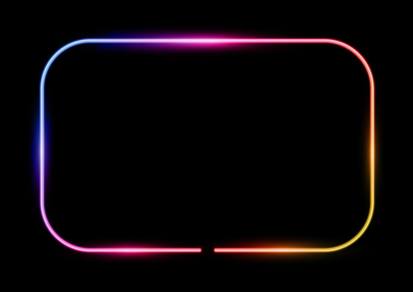 arcobaleno colorato neon telaio sfondo vettore
