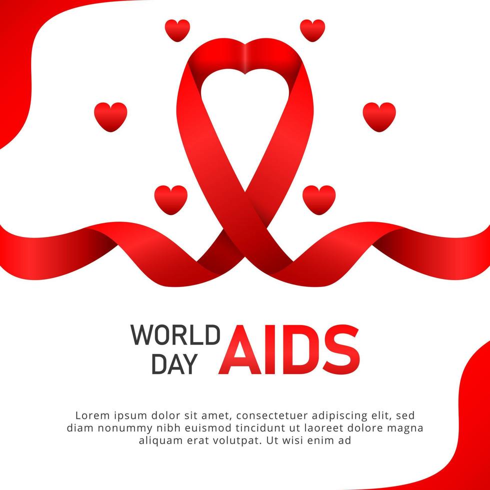 mondo AIDS giorno manifesto. AIDS consapevolezza rosso nastro. vettore illustrazione.