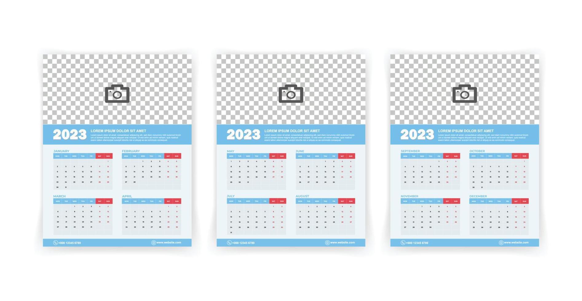 2023 anni parete calendario vettore design