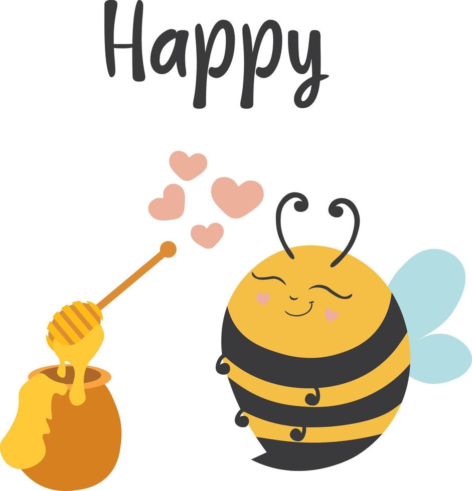 miele api isolato cartone animato icone impostare. vettore illustrazione di un' miele ape su un' bianca sfondo. vettore cartone animato impostato di miele ape icona