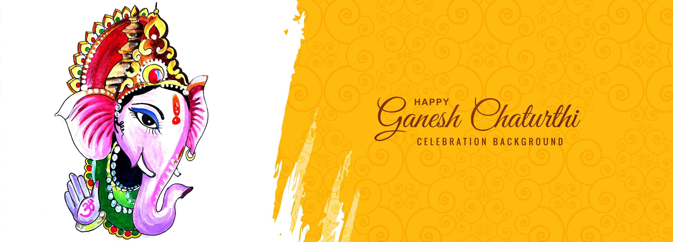 colorato acquerello signore ganesh per ganesh chaturthi banner vettore