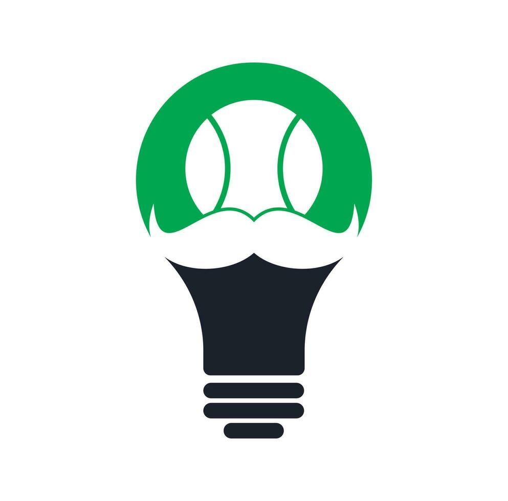 baffi tennis palla lampadina forma concetto vettore icona design. forte tennis vettore logo design.
