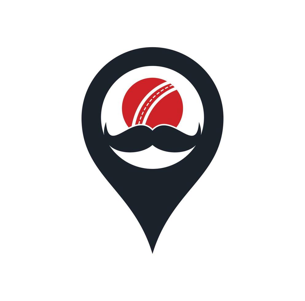 baffi cricket GPS forma concetto vettore icona design. forte cricket vettore logo design.