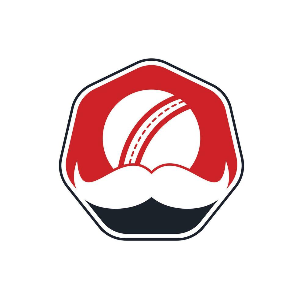 forte cricket vettore logo design. baffi e cricket palla vettore icona design.