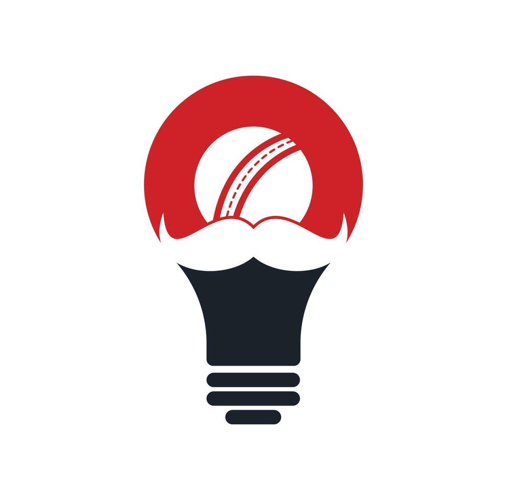 baffi cricket lampadina forma concetto vettore icona design. forte cricket vettore logo design.