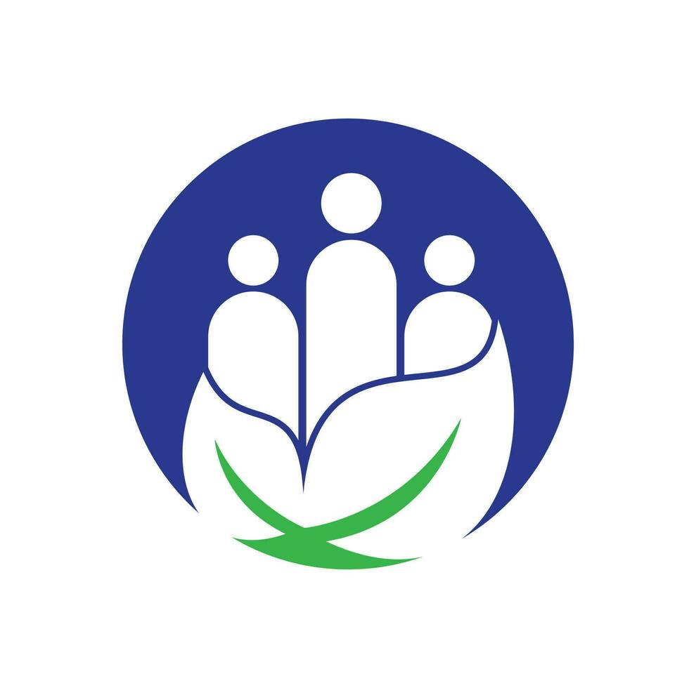 foglia persone logo design icona vettore. verde Comunità vettore logo modello.
