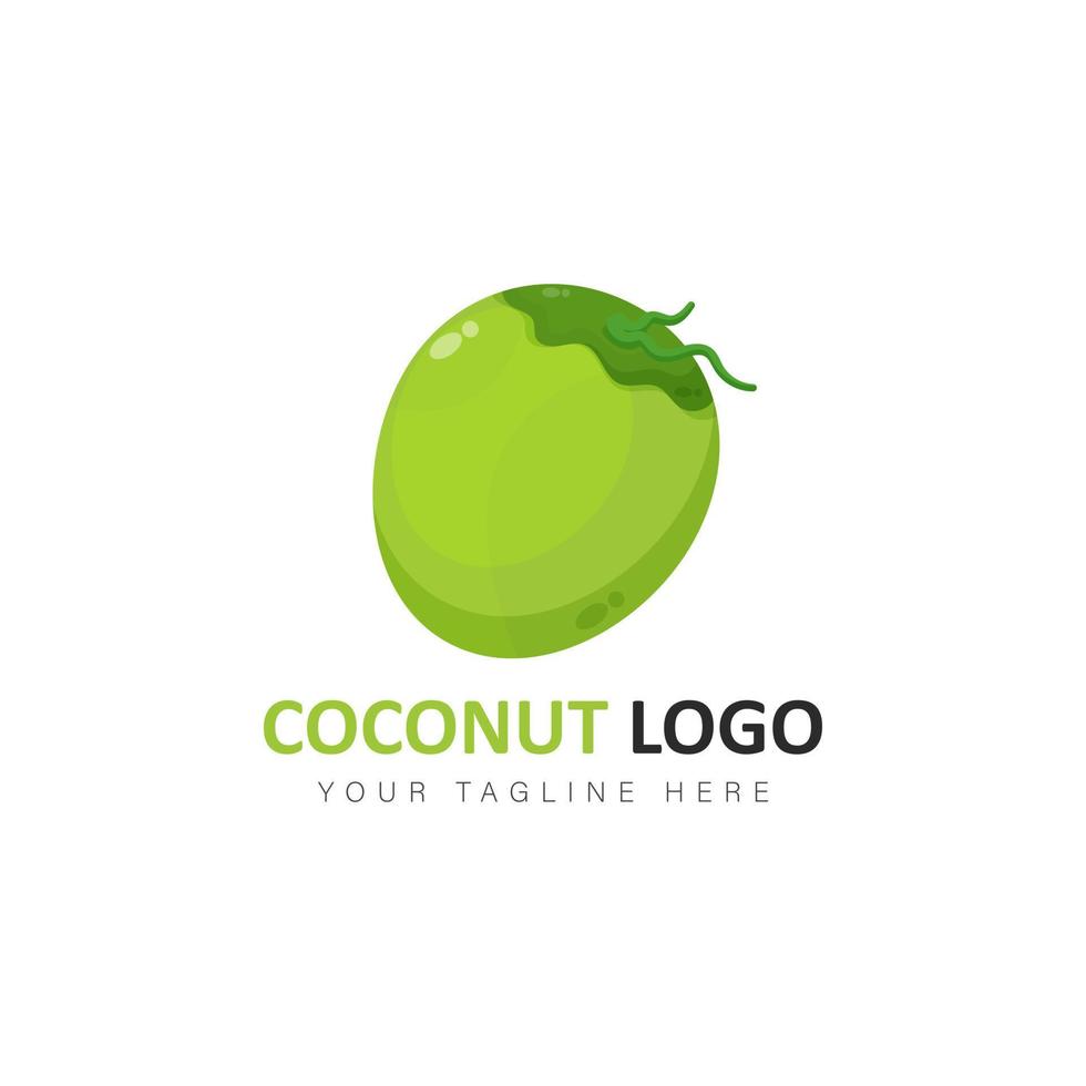 Noce di cocco logo design illustrazione vettore