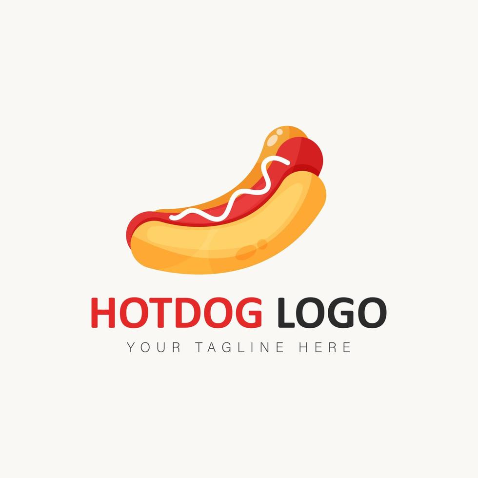 hot dog logo design illustrazione vettore
