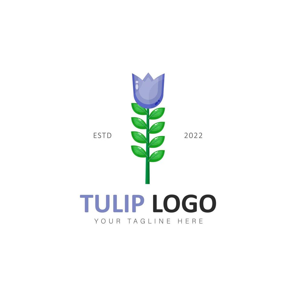 viola tulipano logo design illustrazione vettore