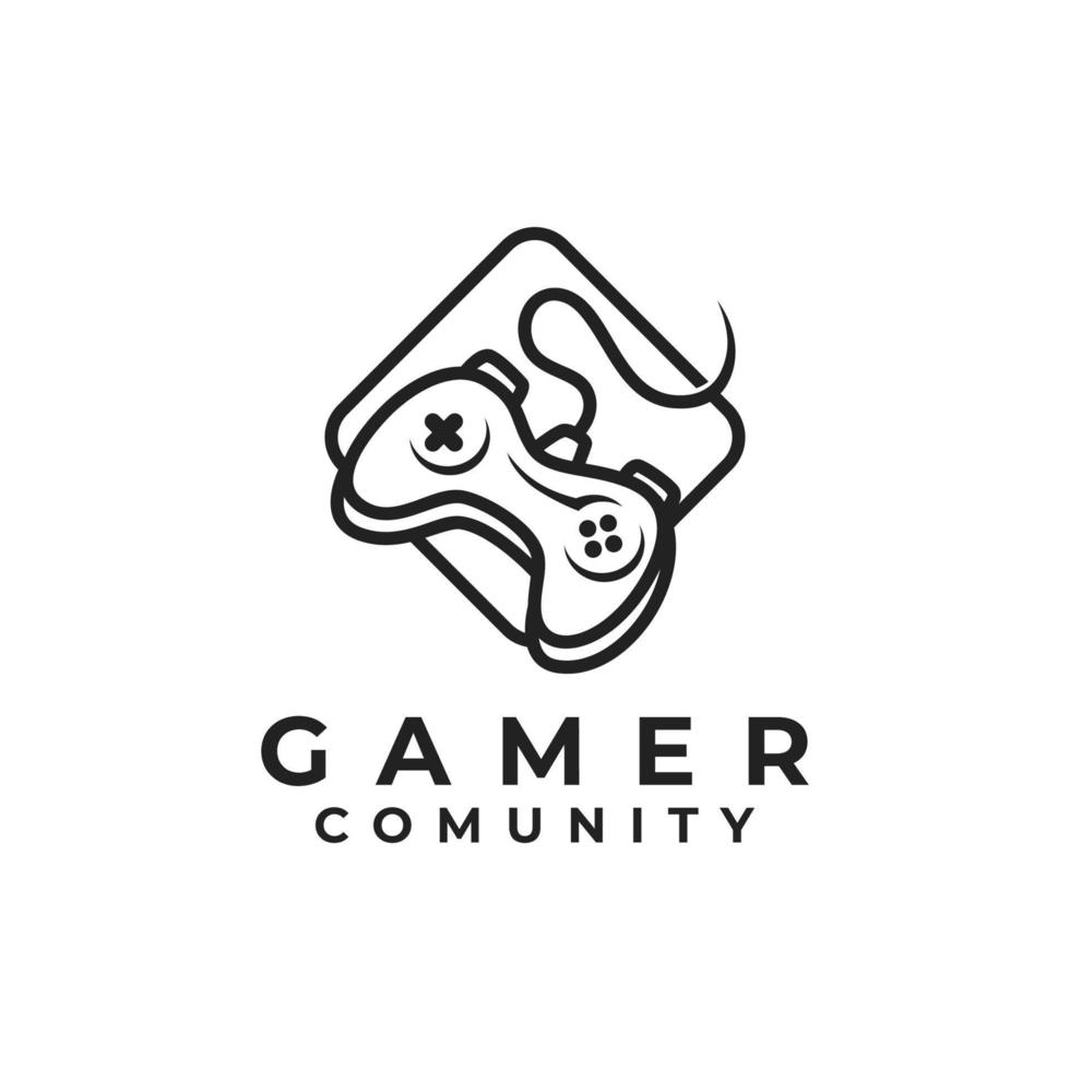 gamer logo vettore con telecomando da gioco icona