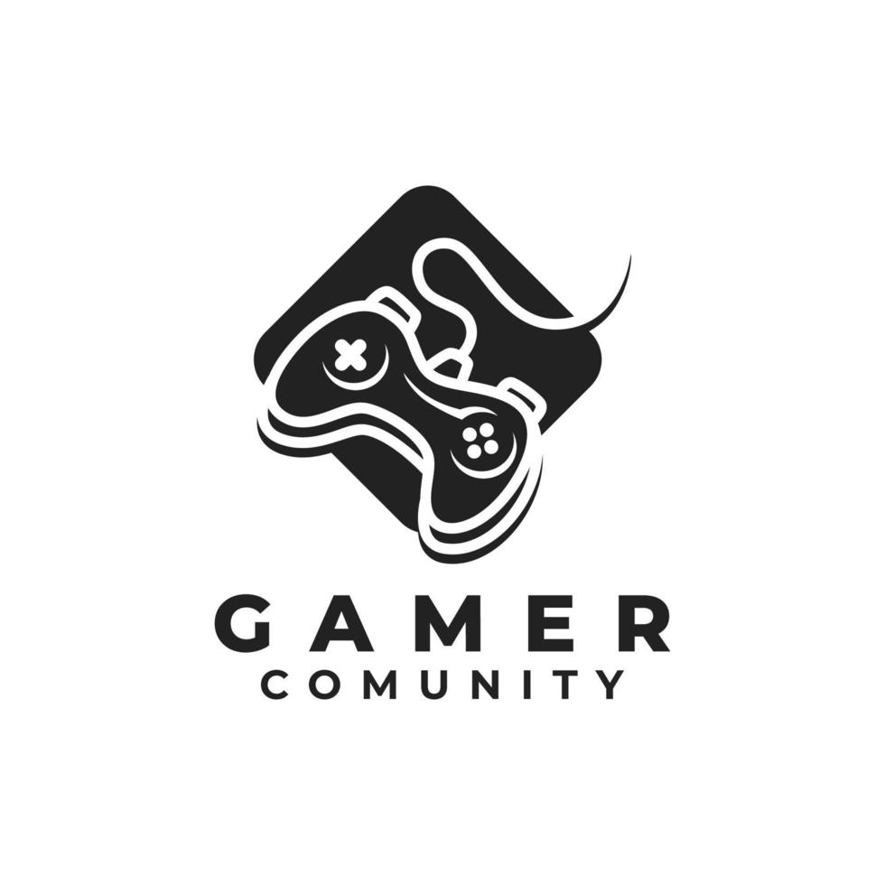 gamer logo con telecomando da gioco icona vettore