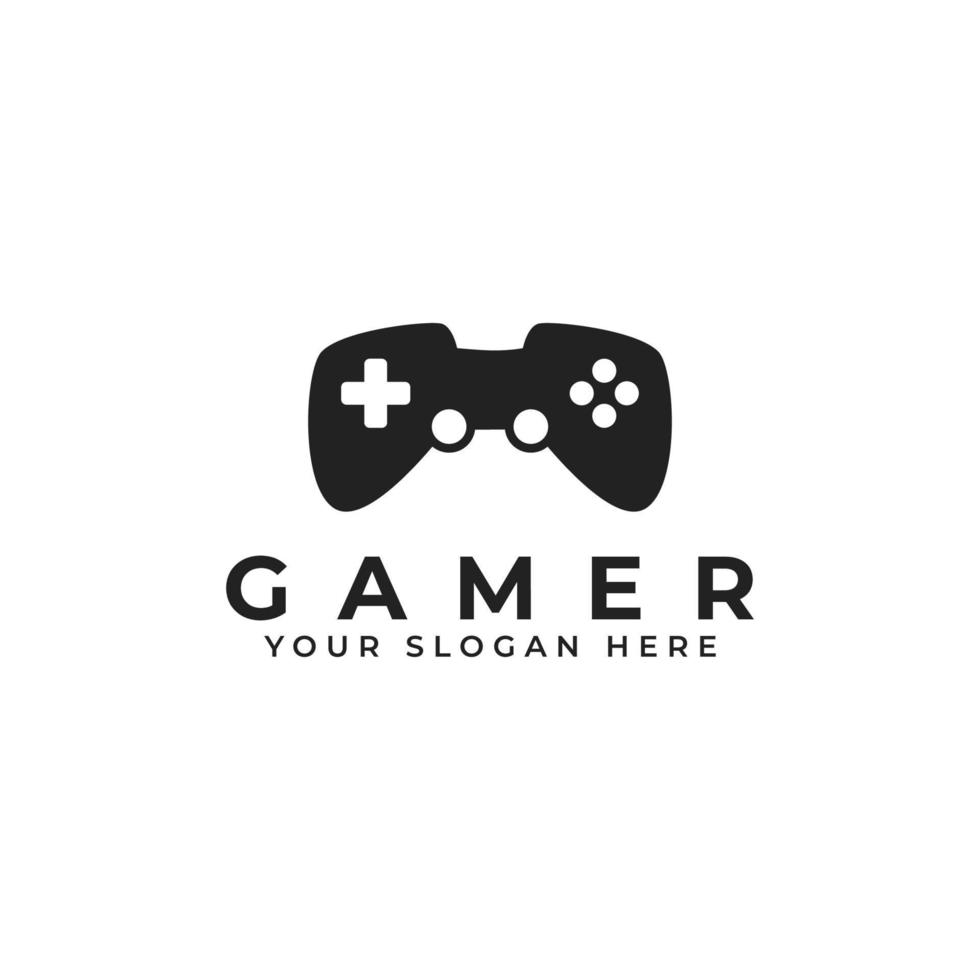 gioco gamer logo design con telecomando da gioco icona vettore
