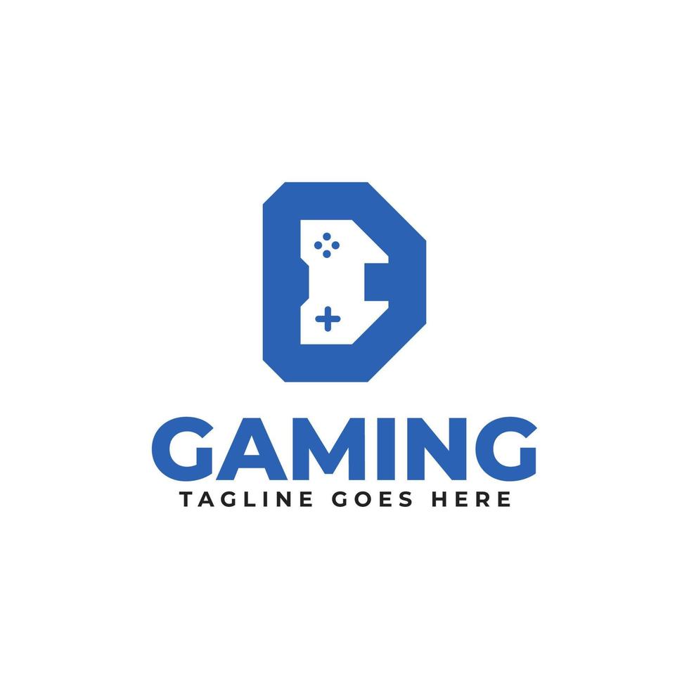 lettera d per gamer logo vettore