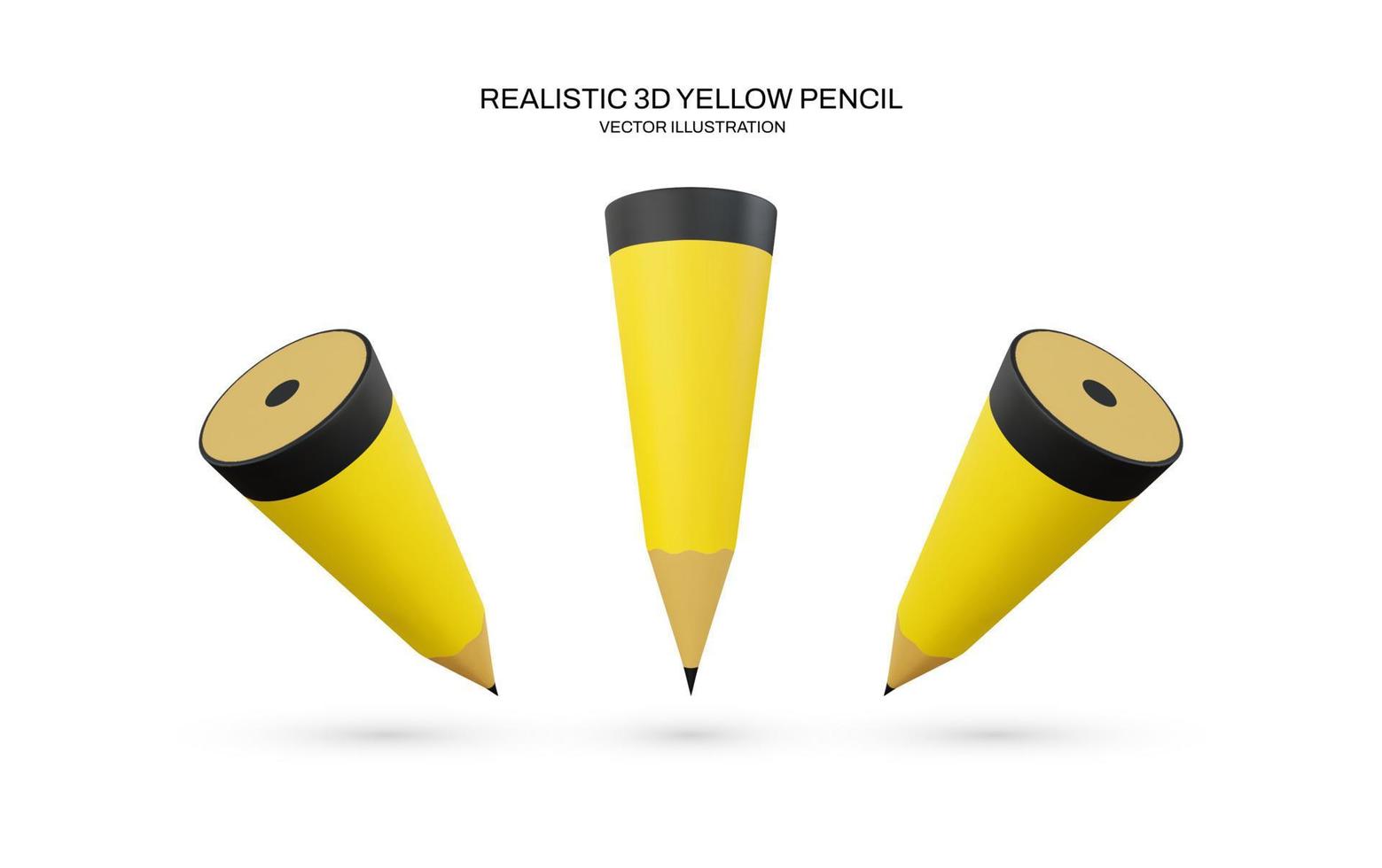realistico 3d matita vettore illustrazione