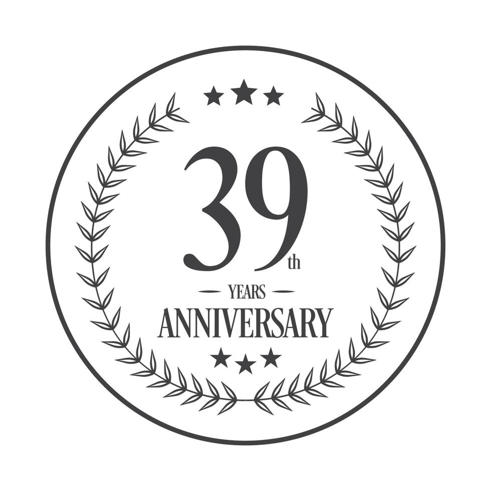 lusso 39 anniversario logo illustrazione vettore. gratuito vettore illustrazione gratuito vettore