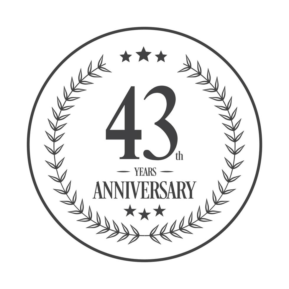 lusso 43 anniversario logo illustrazione vettore. gratuito vettore illustrazione gratuito vettore
