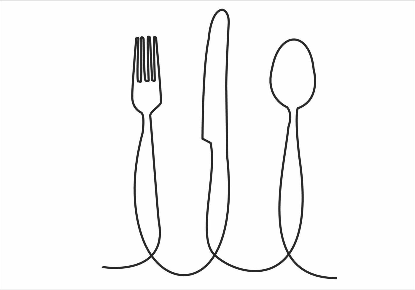 cucina logo continuo linea arte vettore