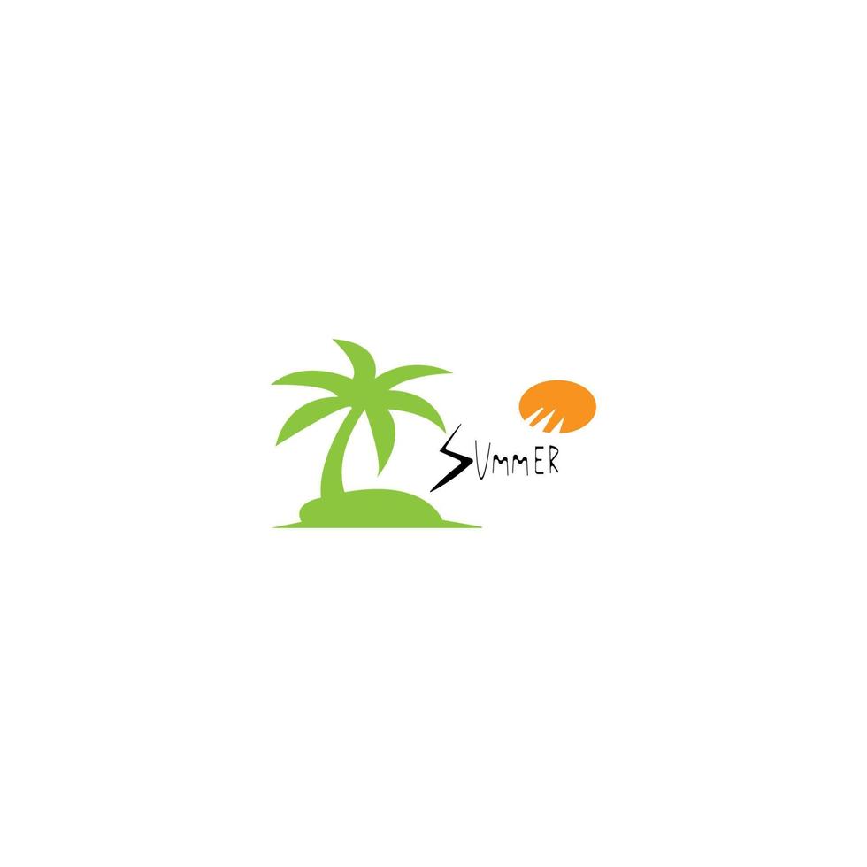 Noce di cocco albero icona Immagine illustrazione vettore design spiaggia scenario simbolo