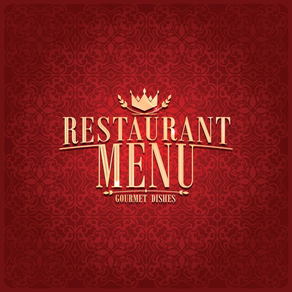 Vintage ▾ rosso retrò ristorante menù buongustaio piatti. vettore illustrazione