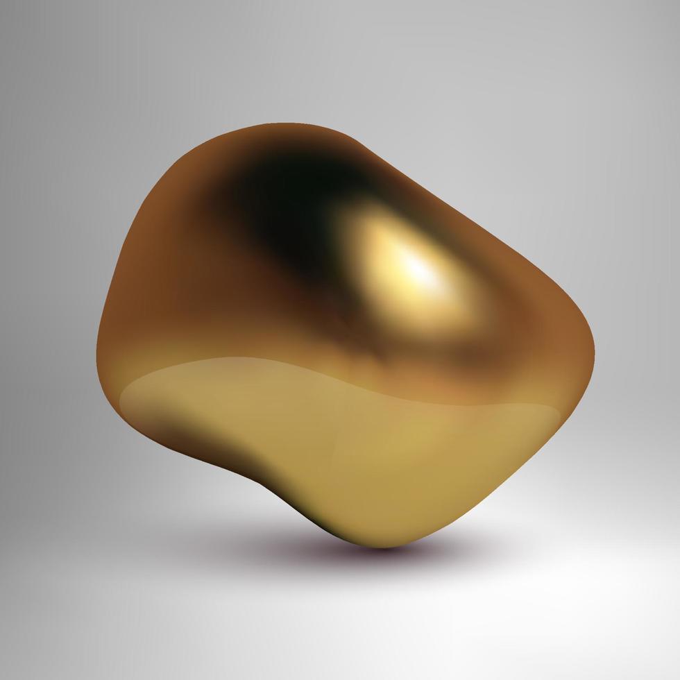 metallico fluido forma oro metallo. 3d liquido bolla. vettore
