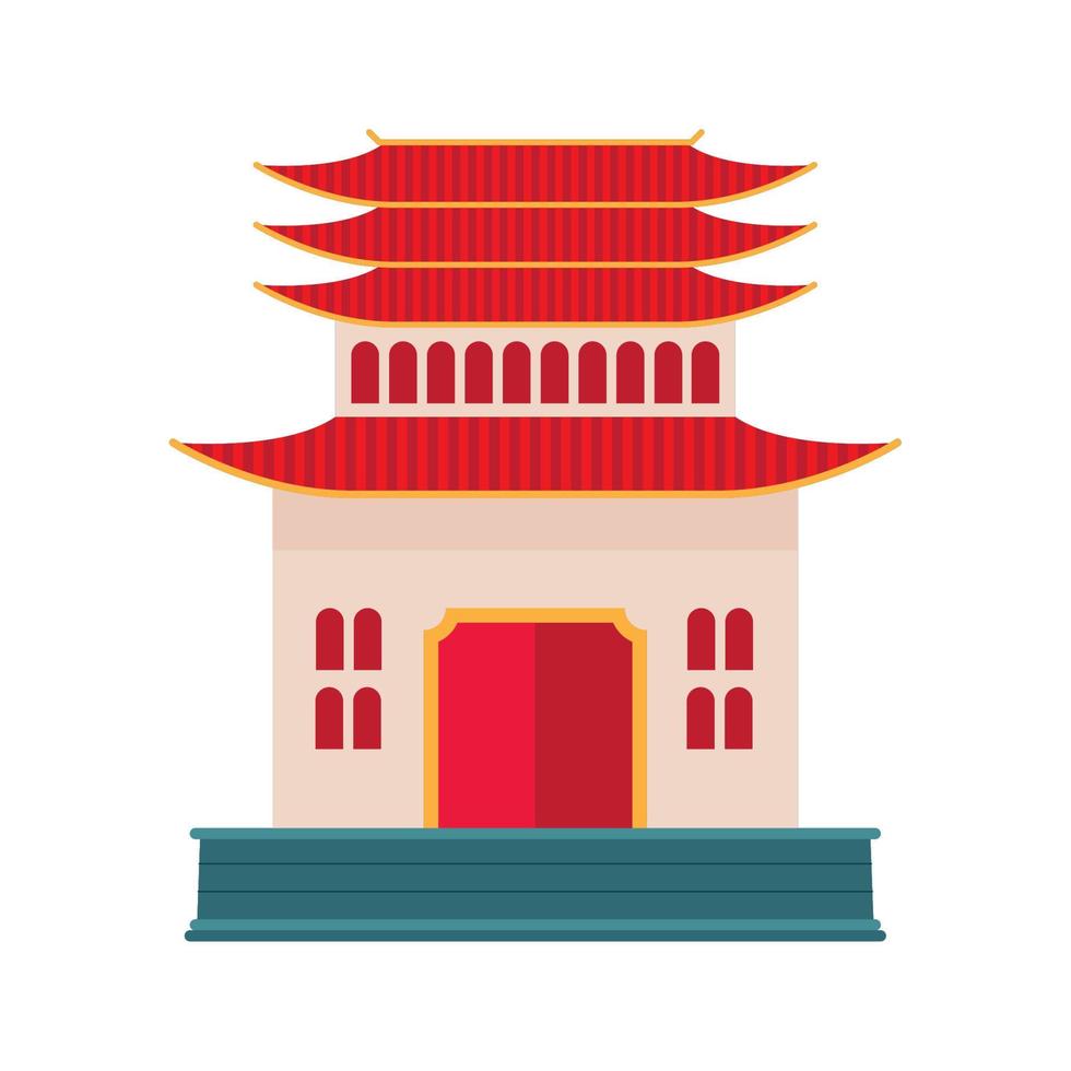 facciata della pagoda cinese vettore