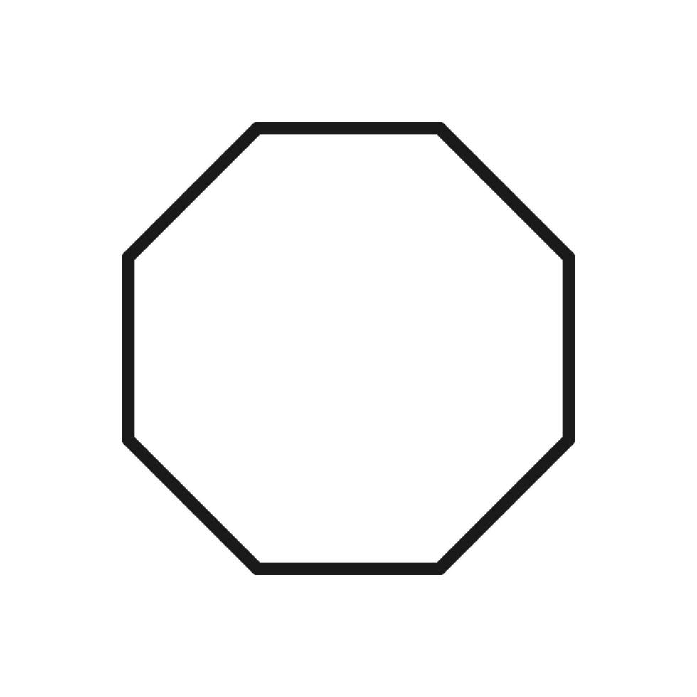 Ottagono forme con lineamenti e riempire colori, i campi per loghi o simboli, matematica insegnamento immagini. vettore