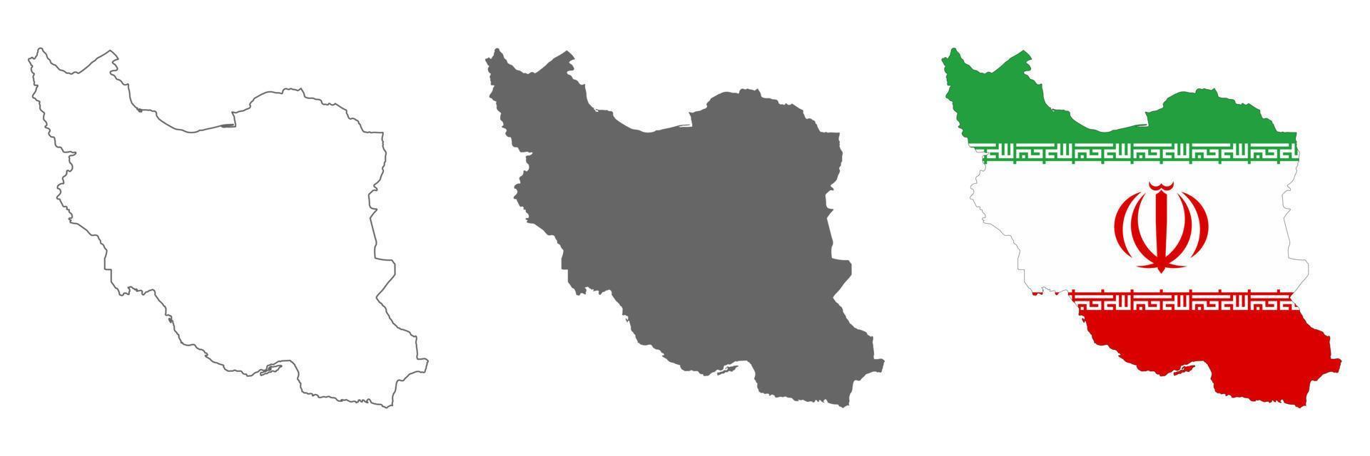 mappa dell'iran altamente dettagliata con bordi isolati su sfondo vettore