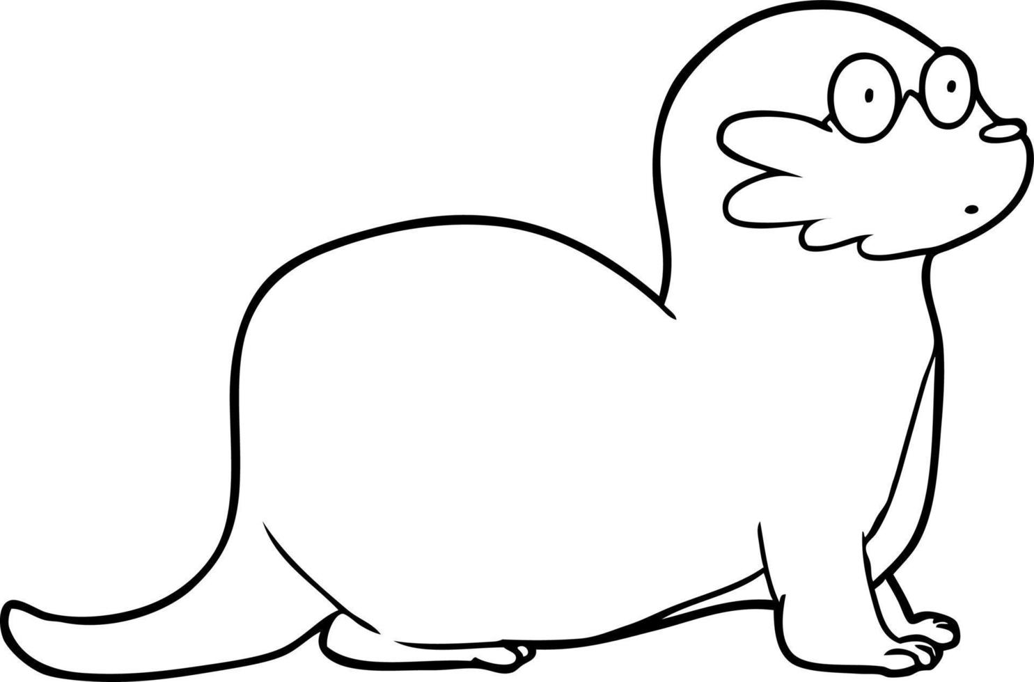 cartone animato lontra linea arte vettore