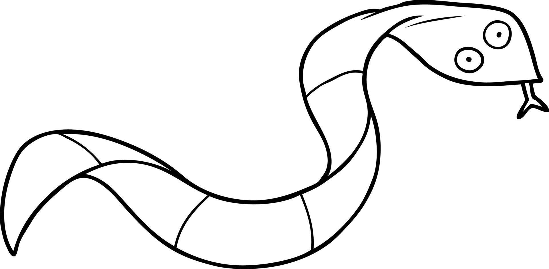 cartone animato serpente linea arte vettore