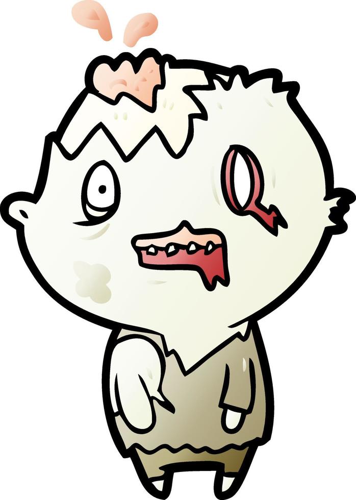 cartone animato scarabocchio personaggio zombie vettore