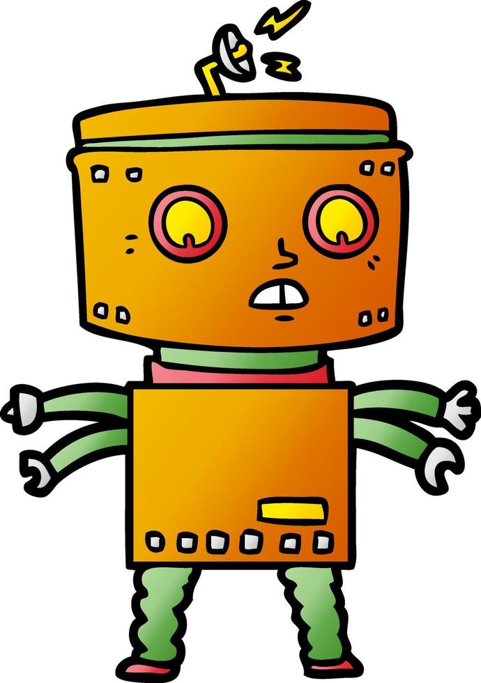 cartone animato robot personaggio vettore