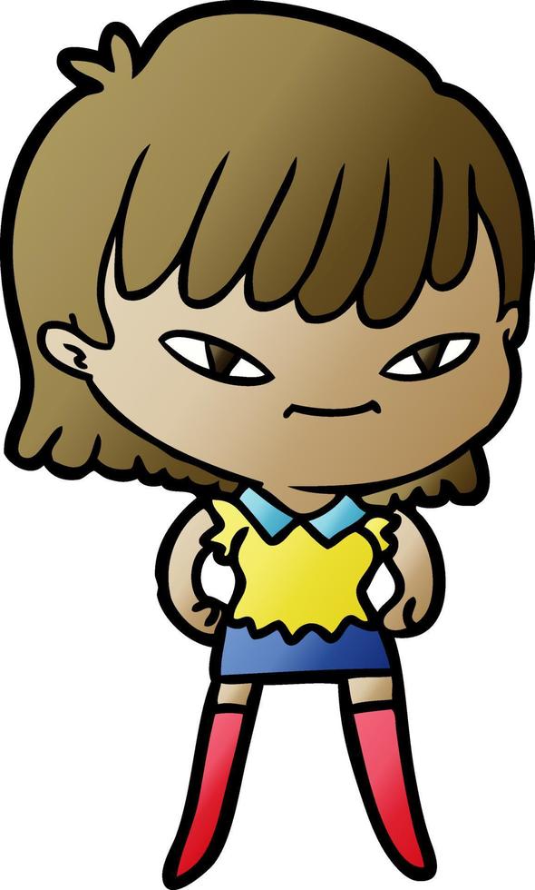 personaggio donna dei cartoni animati vettore